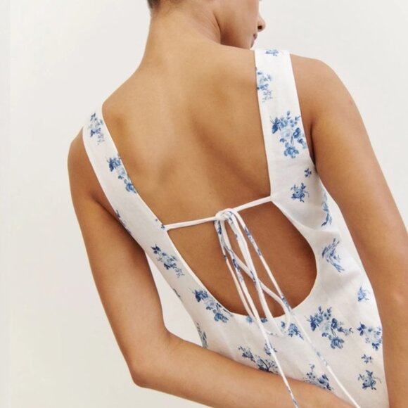 NWT Reformation Amorette Linen Dress in Delicacy Print 6 - Picture 3 of 7